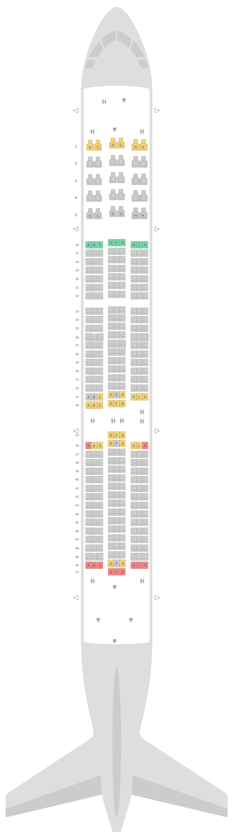 Seat Map LATAM Airbus A350-900 (359)