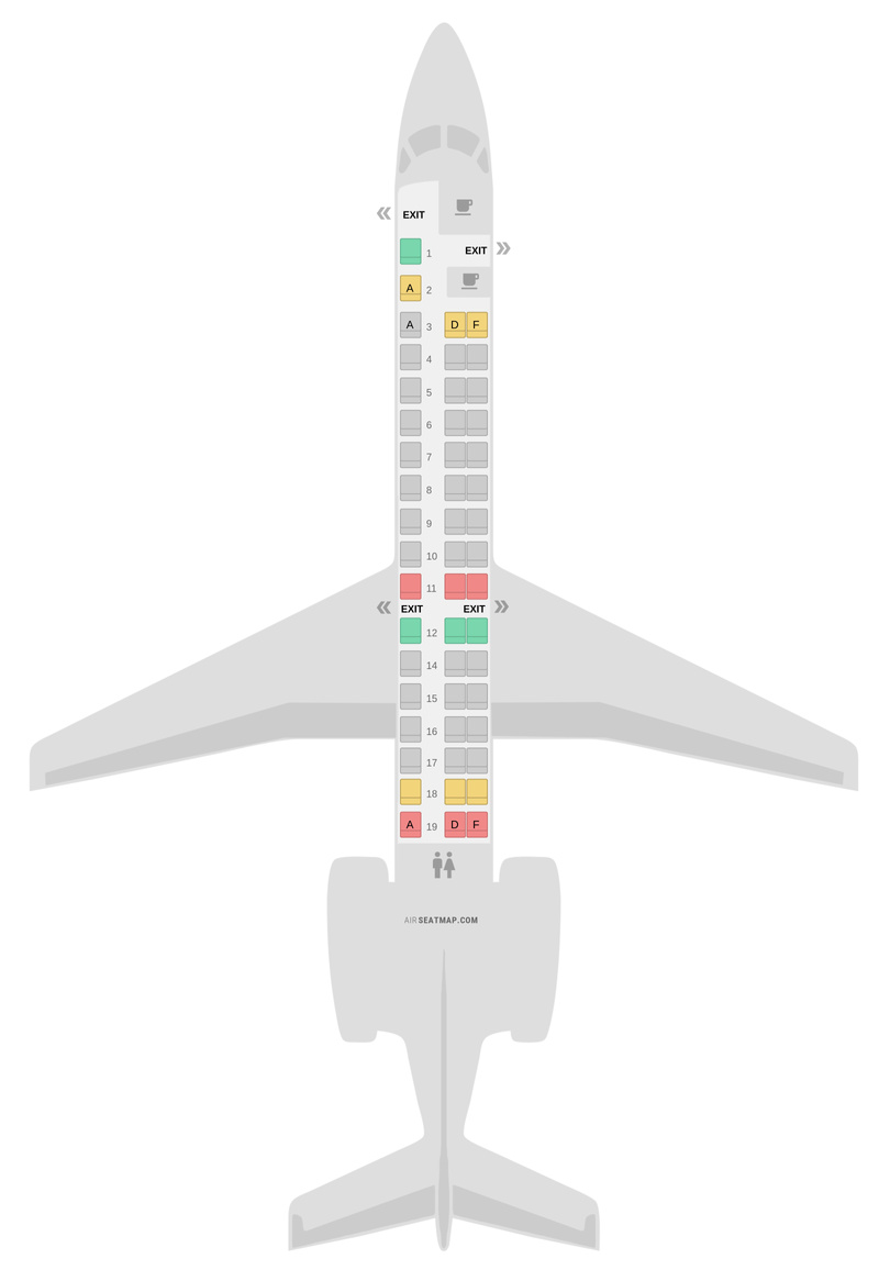 Sitzplan Embraer E145 (ER4) Air France