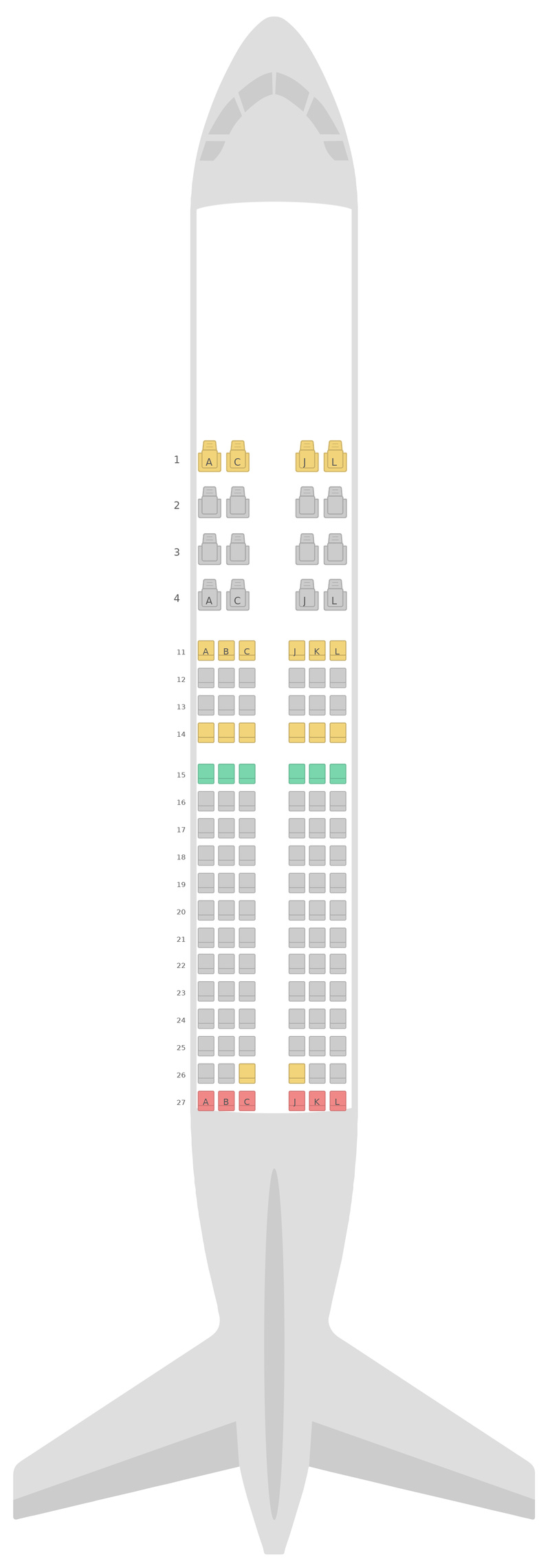 Seat Map Ethiopian Airlines Boeing 737-700