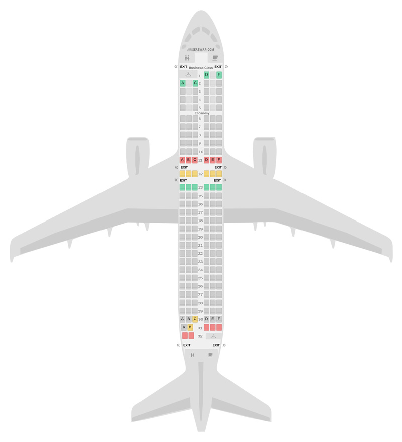 Seat Map Air France Airbus A320 2 Class v2