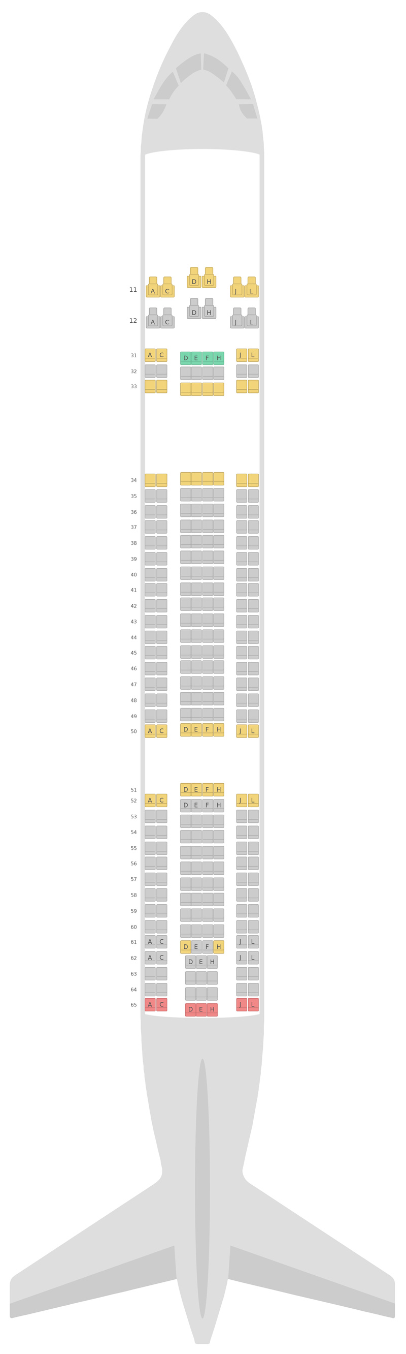 Mapa de asientos Airbus A330-200 (332) v2 Air China