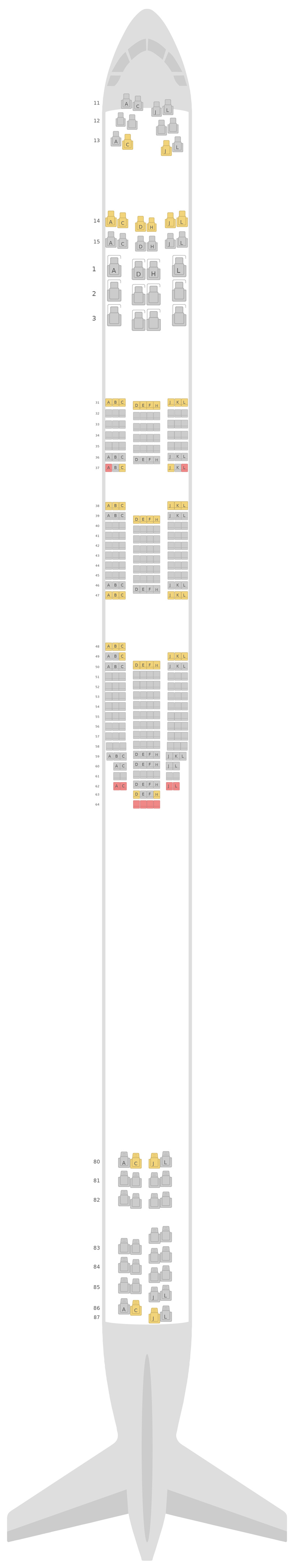 Seat Map Air China Boeing 747-8