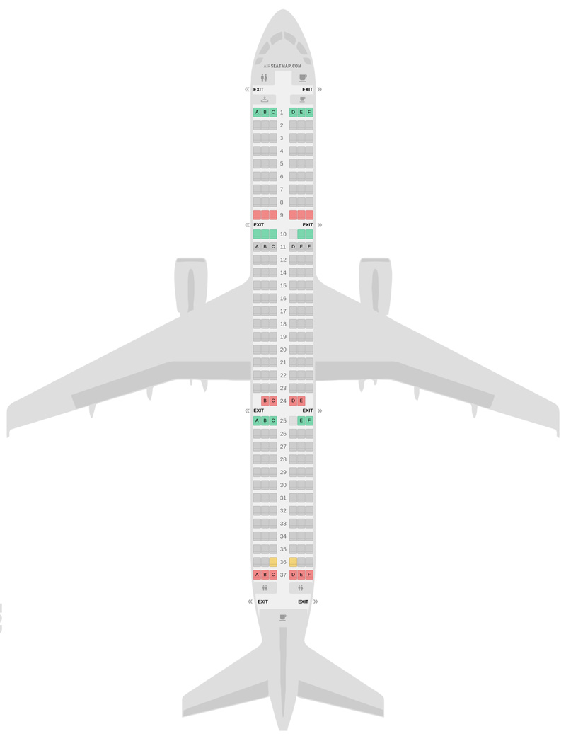 Sitzplan Airbus A321 Air France