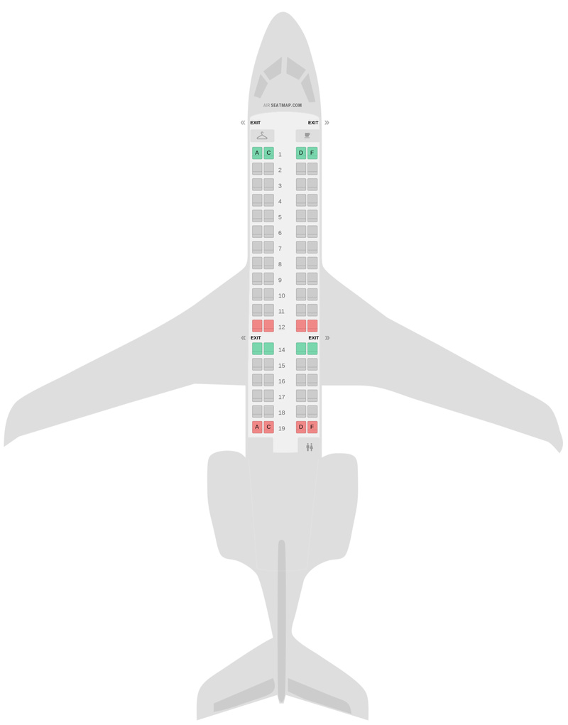 Seat Map Air France Bombardier CRJ700 (CR7)