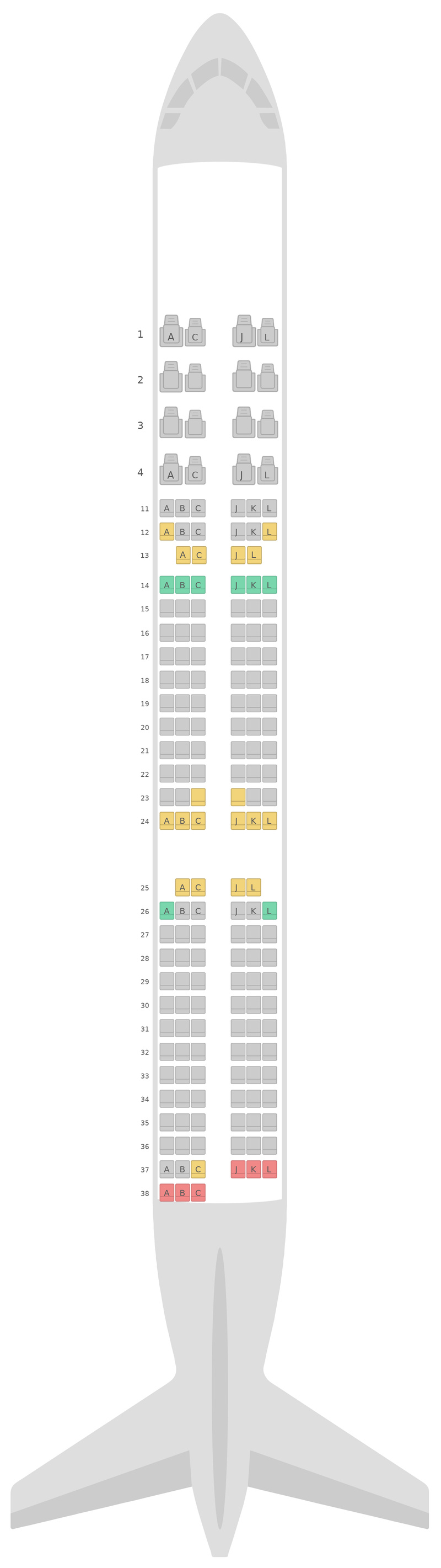 Seat Map Air China Airbus A321 v2