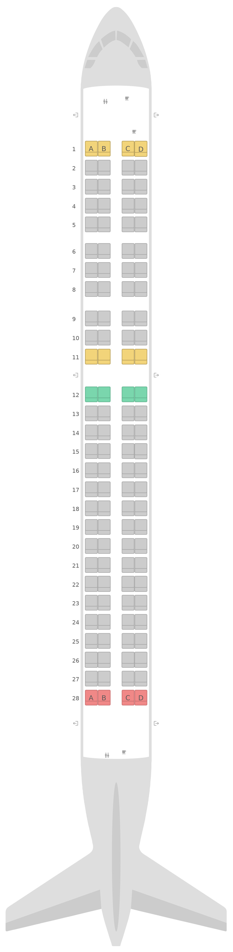 Seat Map LOT Polish Airlines Embraer E195