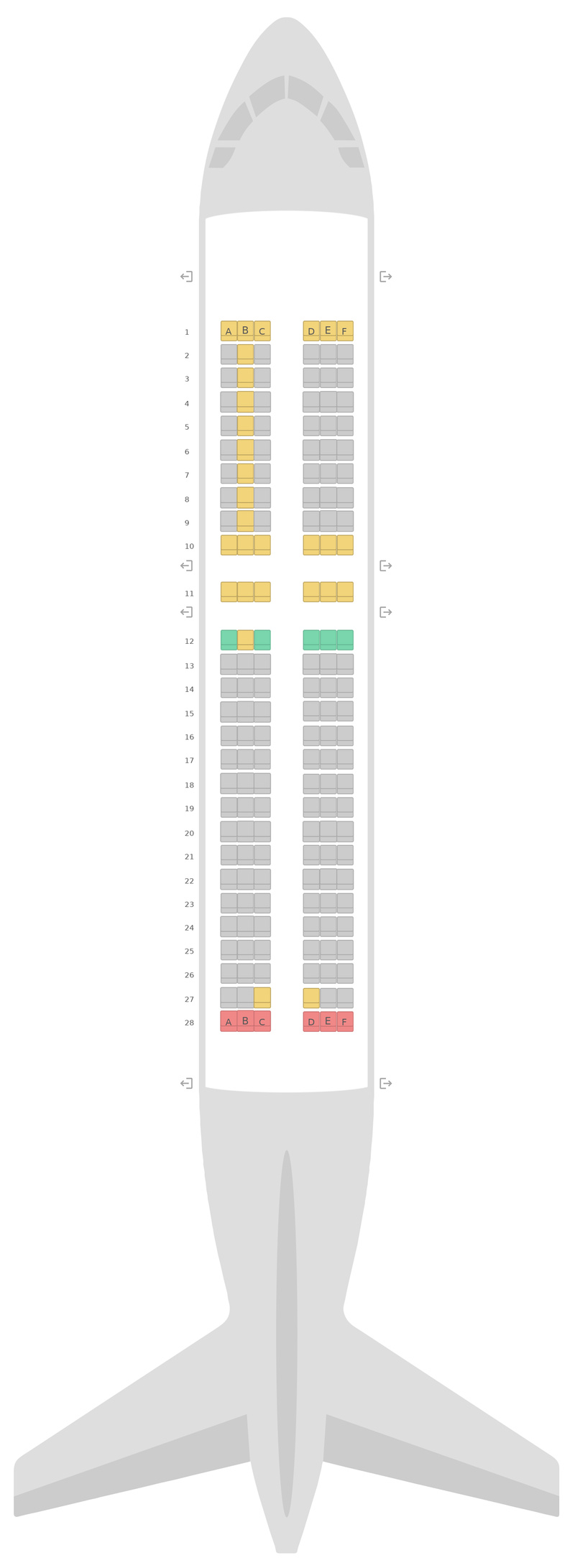 Seat Map British Airways Airbus A320 v1