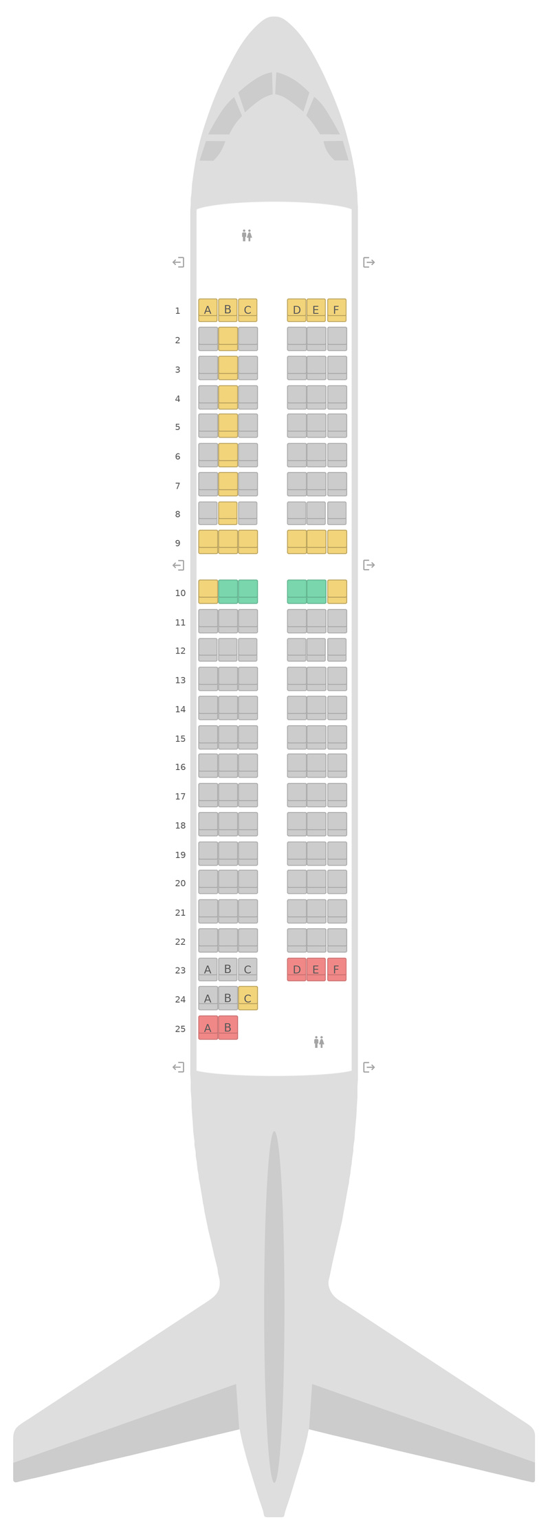 Seat Map British Airways Airbus A319 v3