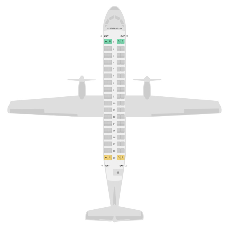 Seat Map Air France ATR 72-600