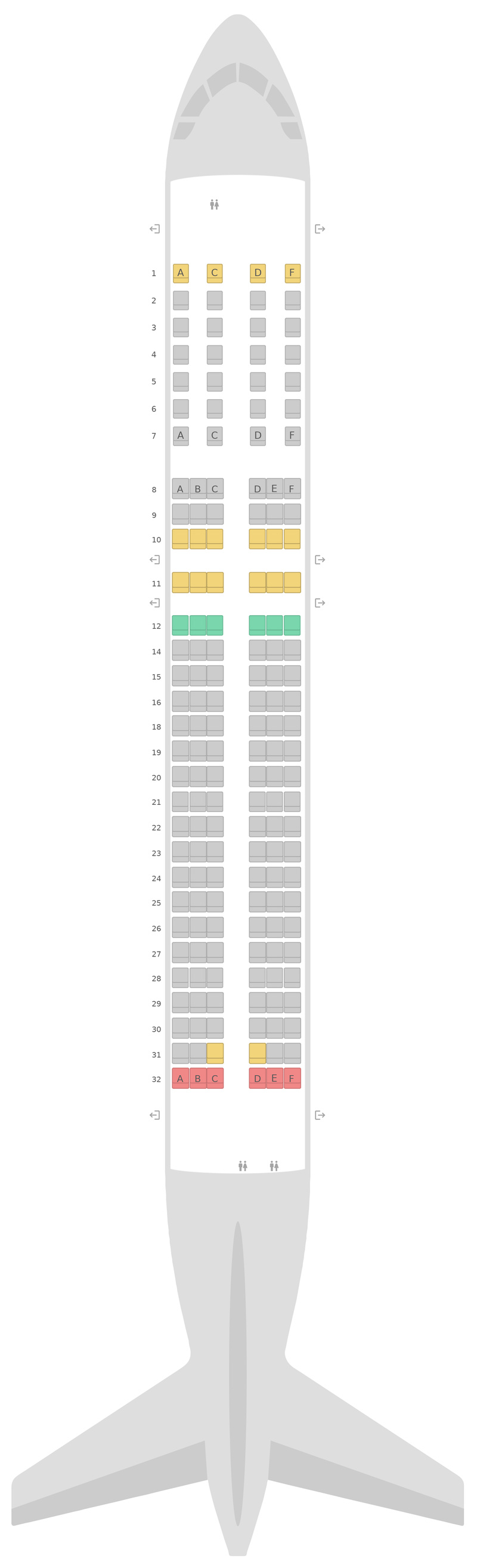 Seat Map Lufthansa Airbus A320 v2