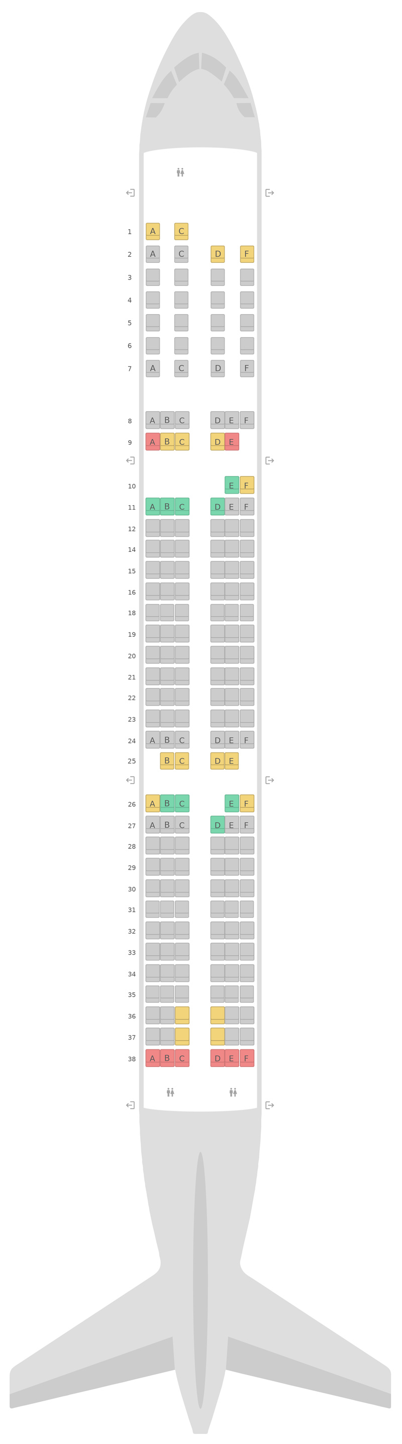 Seat Map Lufthansa Airbus A321 v1