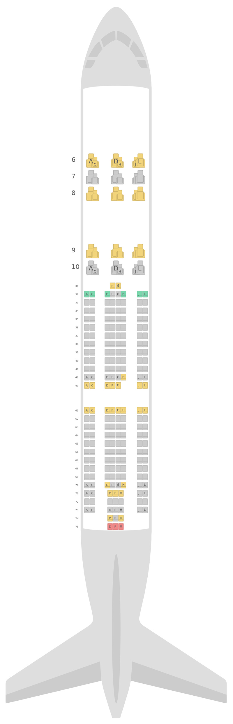 Схема салона Аэробус А330-200 (332) v3 China Eastern Airlines