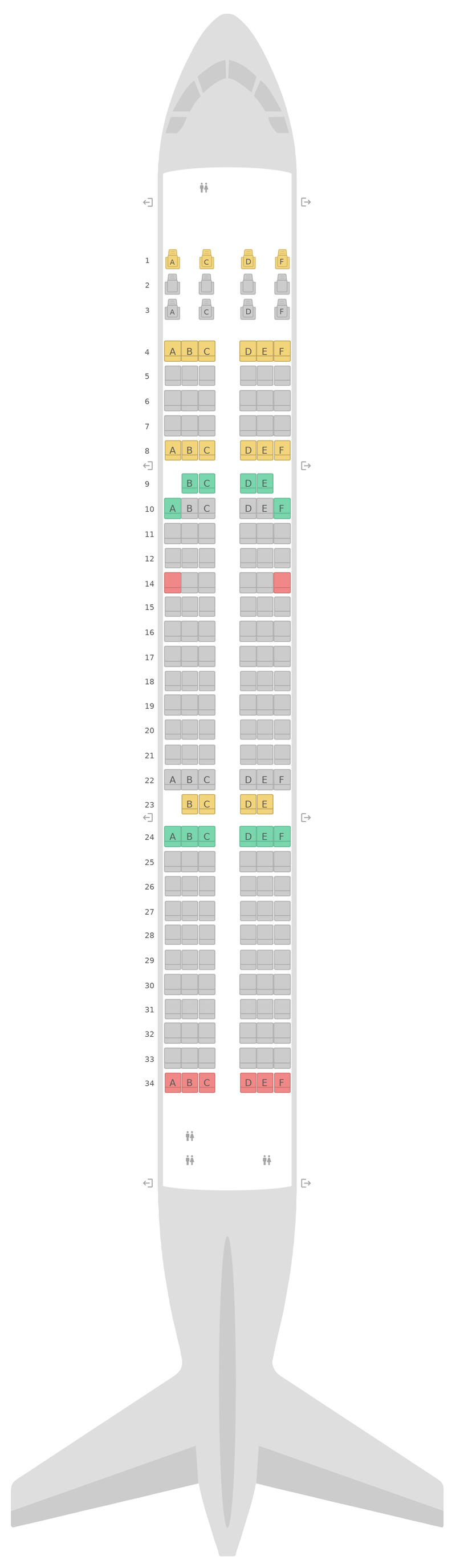 Seat Map Turkish Airlines Airbus A321 v1