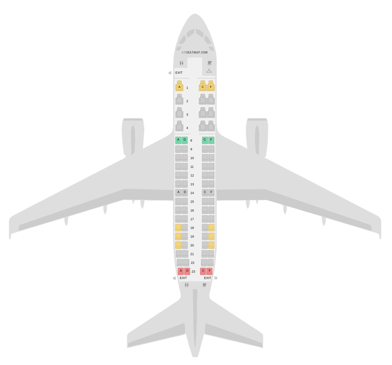 Seat Map American Airlines Embraer E175 (E75) v1