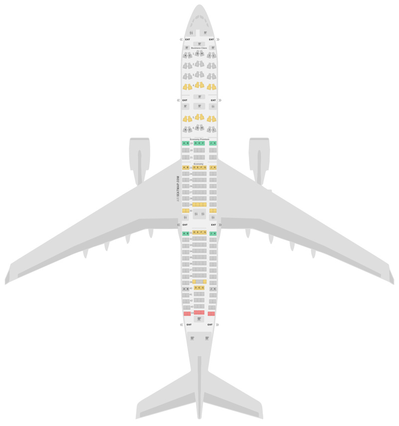 Схема салона Аэробус А330-200 (332) v2 Эйр Франс