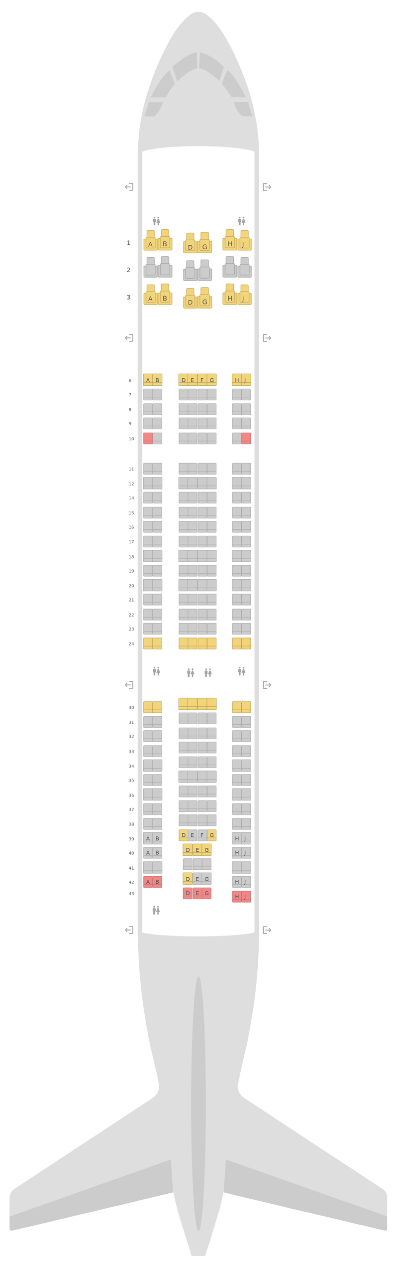 Seat Map KLM Airbus A330-200 (332)