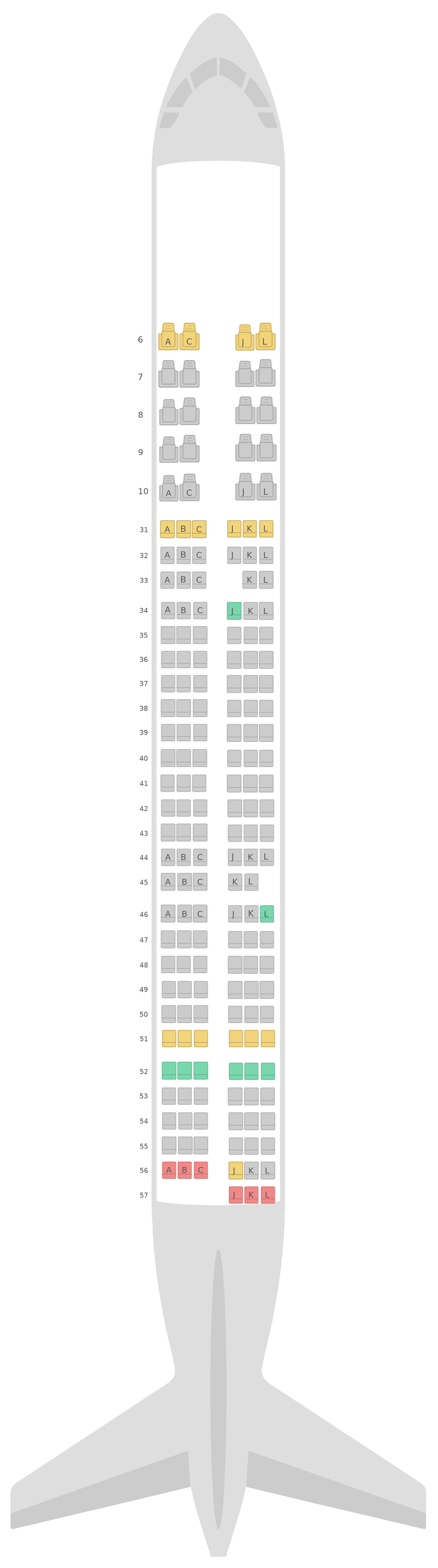 Схема салона Аэробус А321 v3 China Eastern Airlines