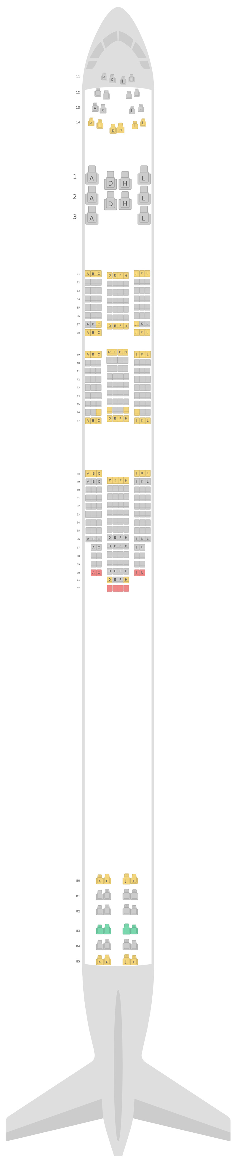 Seat Map Air China Boeing 747-400 (744)