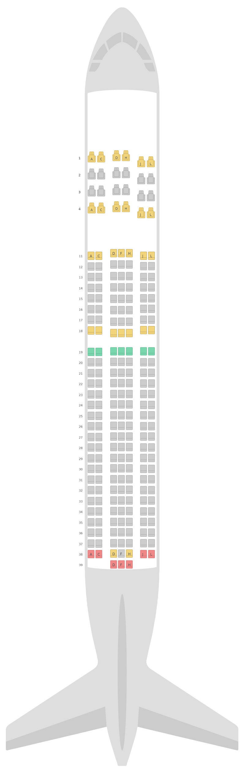 Sitzplan Boeing 767-300ER Ethiopian Airlines