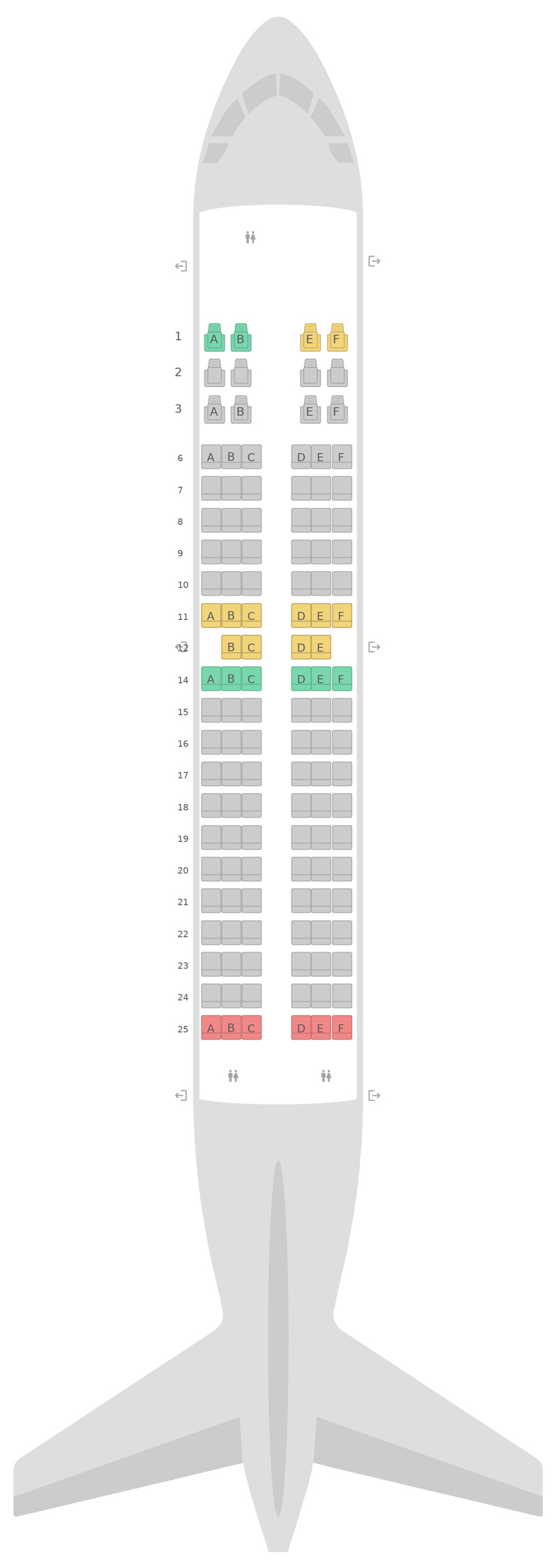 Seat Map Turkish Airlines Boeing 737-700