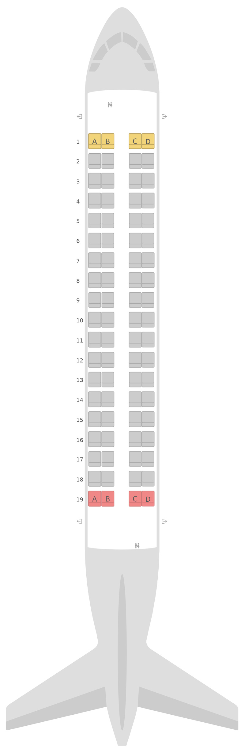 Seat Map British Airways Embraer E170