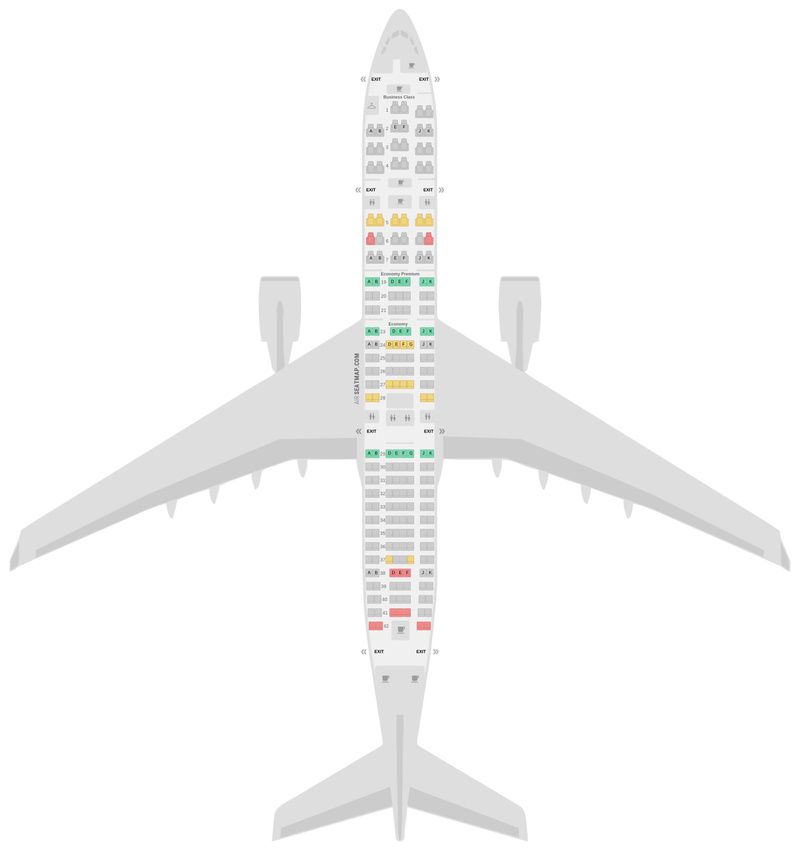 Seat Map Air France Airbus A330-200 (332) v1