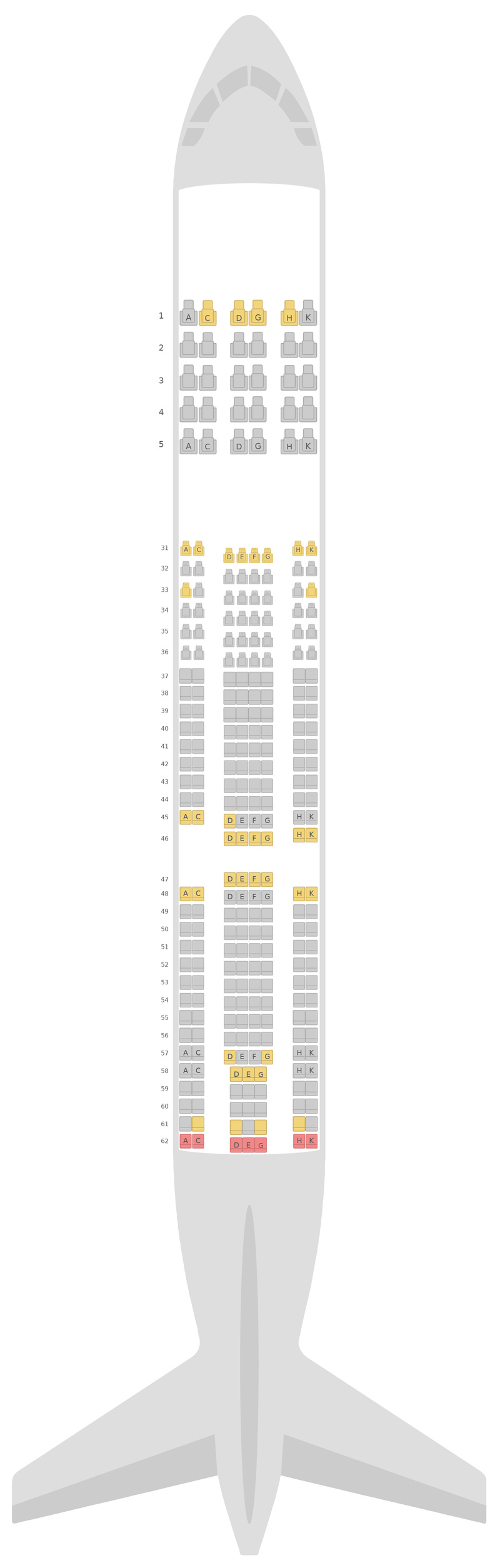 Mapa de asientos Airbus A330-300 (333) v5 China Southern Airlines