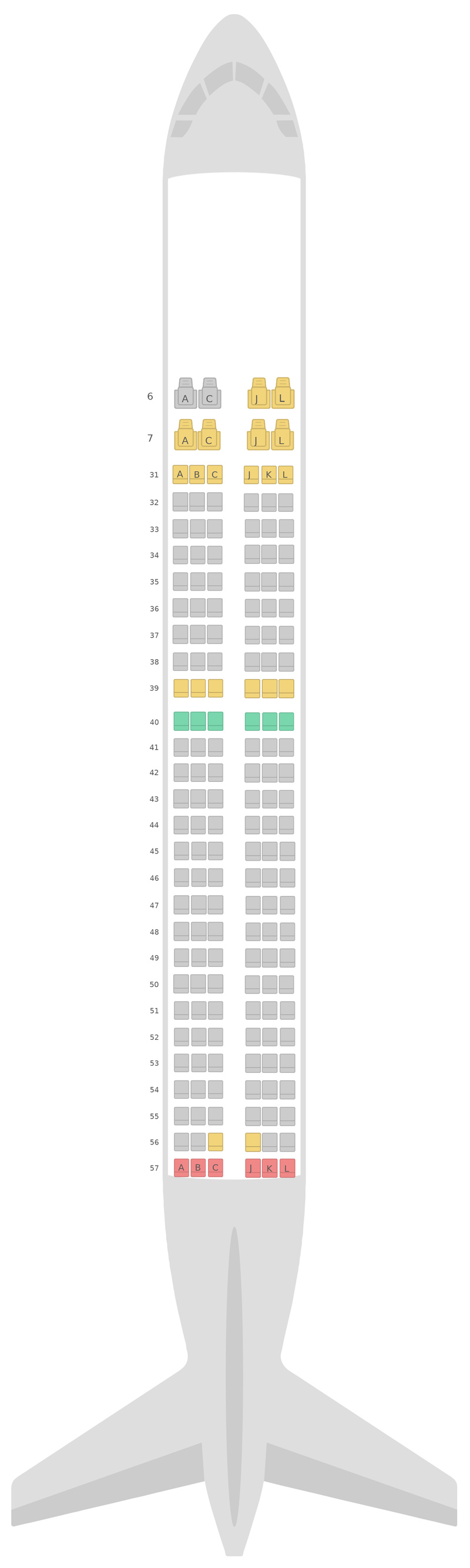 Seat Map China Eastern Airlines Boeing 737-800 (738) v2