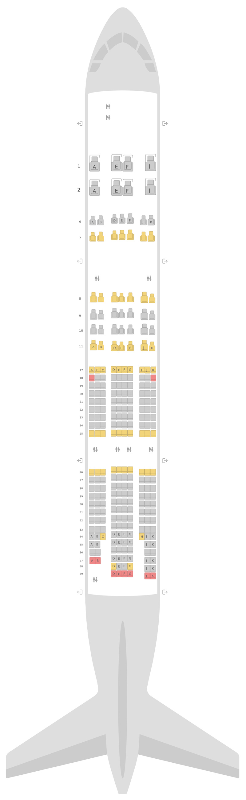 Seat Map Emirates Boeing 777-200LR 3 Class