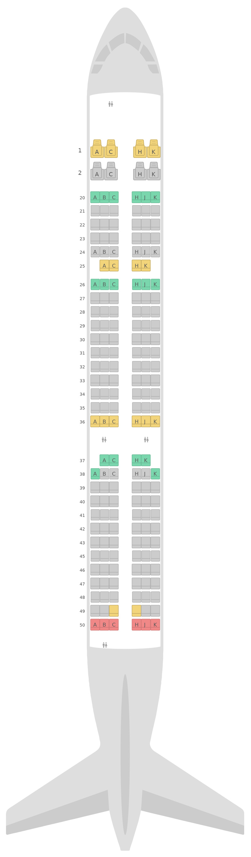 Mapa de asientos Airbus A321 EVA Air