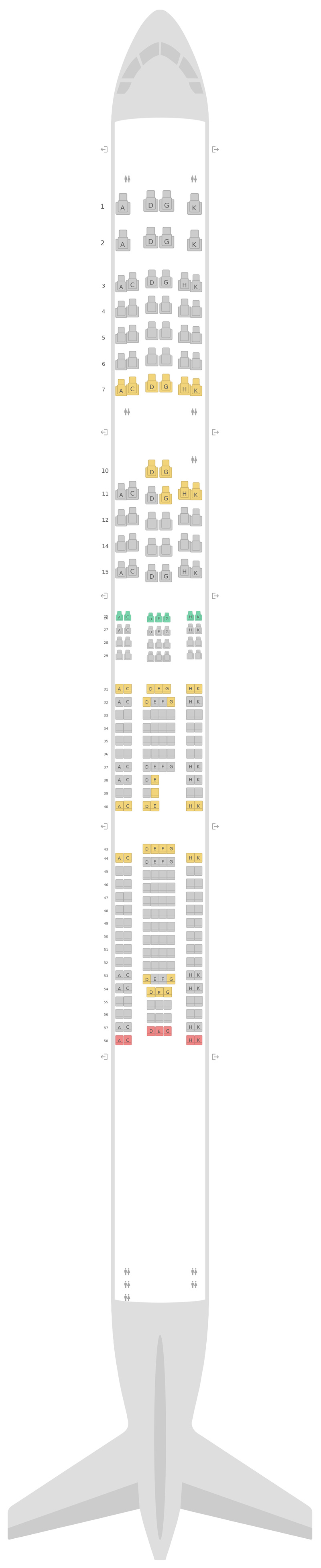 Seat Map Lufthansa Airbus A340-600 (346) v2