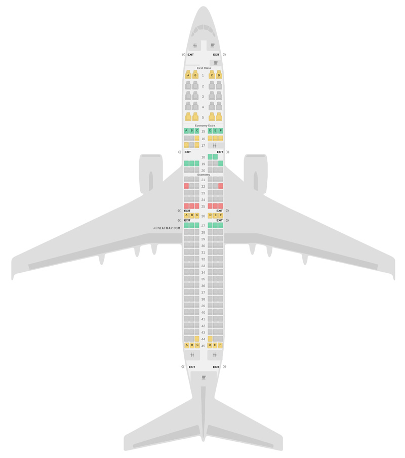 Seat Map Delta Air Lines Boeing 757-200 (752) v1