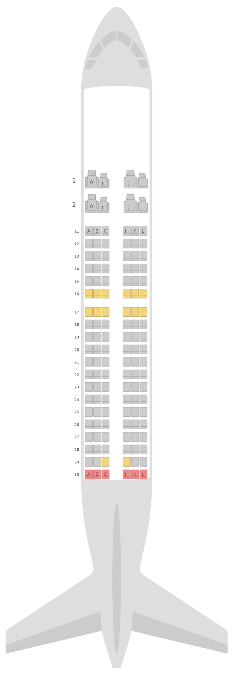 Seat Map Air China Airbus A319