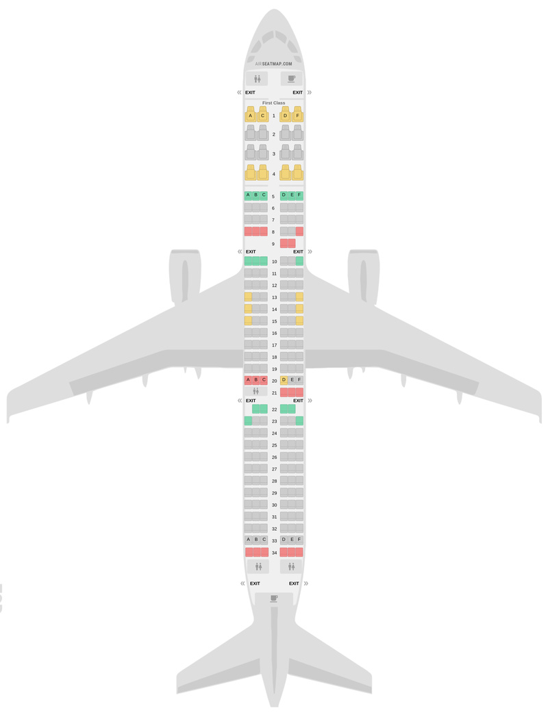 Seat Map American Airlines Airbus A321 v2